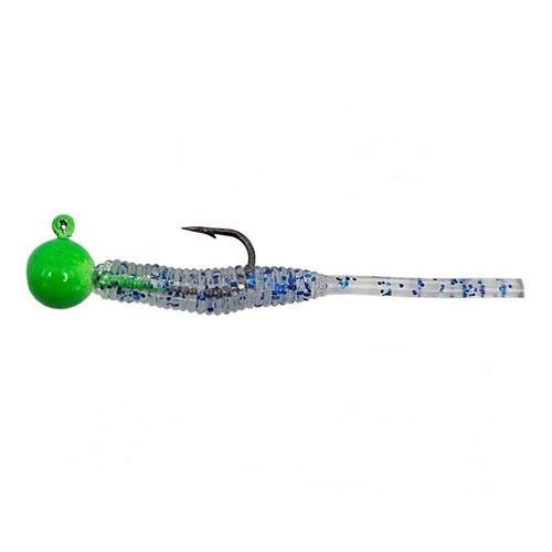 Hook Worm CY092 Jighead+Lrf Silikonu 2gr+4.5cm Head Green/Blue Glitter