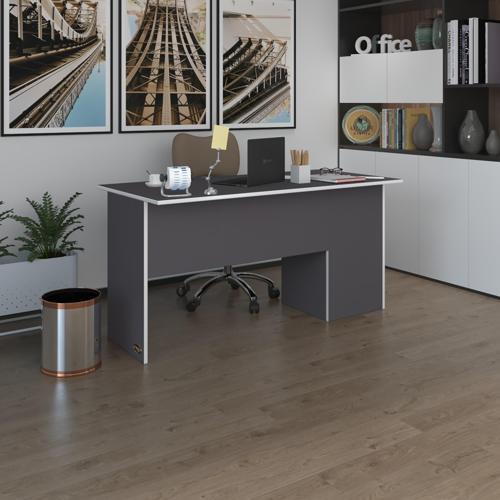 ofis masası miyamoto gri sol 75*160*60 raflı dolap bilgisayar çalışma masası