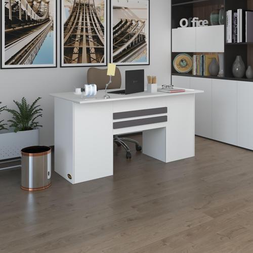 ofis masası pat morita byz 75*170*80 kilitli kapaklı dolap çiftli şeritli bilgisayar çalışma masası