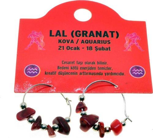 Doğaltaş Kova Burçu Lal Taşı Burç Küpe - 2337