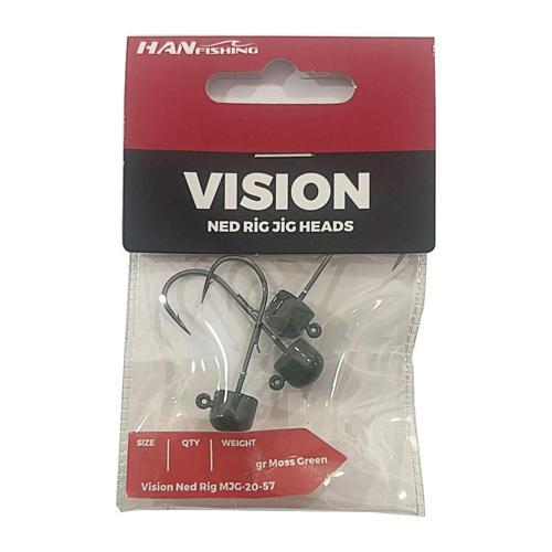 Vision Ned Rig Moss Green Jig Head 2/0 No - 5.7 Gr - 3 Adet