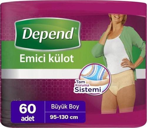 Emici Külot Kadın L Büyük Boy 60 Adet 95-130 cm