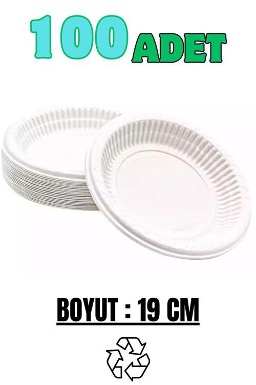 Ekonomik Yuvarlak Plastik Parti Davet Tabağı 100'Lü Paket Çap:19Cm
