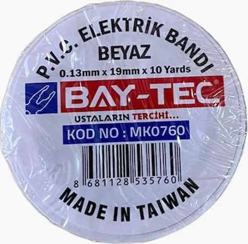 Beyaz Elektrik Bandı (10 Lu Paket) Mk0760