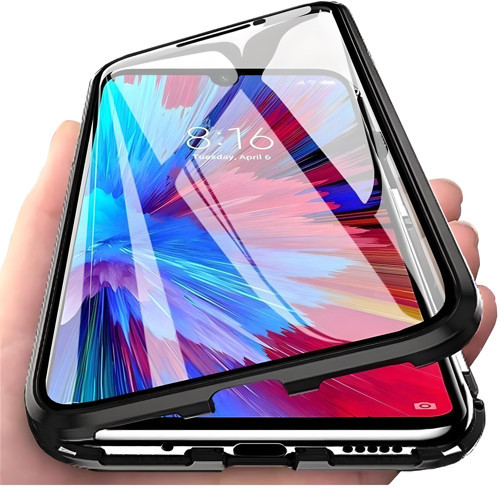 iPhone X/XS Uyumlu Kılıf Önü Açık Arkası Temperli Camlı Manyetik Adsorpsiyon Darbeye Dayanıklı Kapak