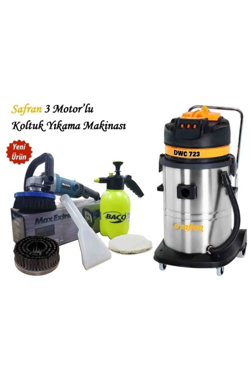 Ravza 3 Motorlu Profesyonel Koltuk Yıkama Makinası 3600 Watt Süper Emiş Gücü