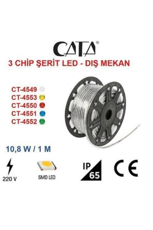 Hortum Led Mavi 3 Çipli 220 Volt (5 Metre)