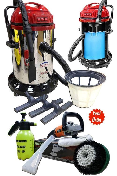 Profesyonel 3 Motorlu Islak Kuru Süpüge Makinası 3600 Watt Ve Koltuk Yıkama Fırçalama Makinası