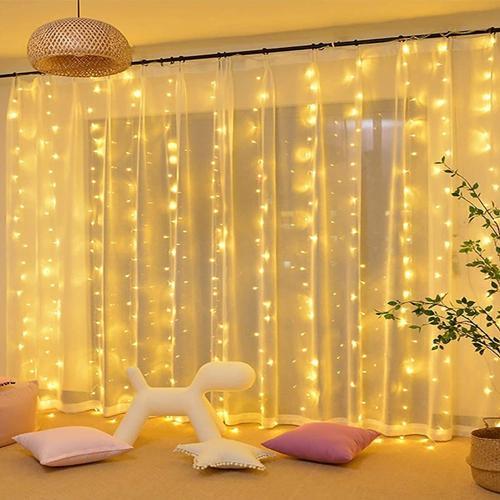 8 Fonksiyonlu Animasyonlu Perde LED Işık Kalın Telli Saçak 240 LED Işık 3 x 3 Metre
