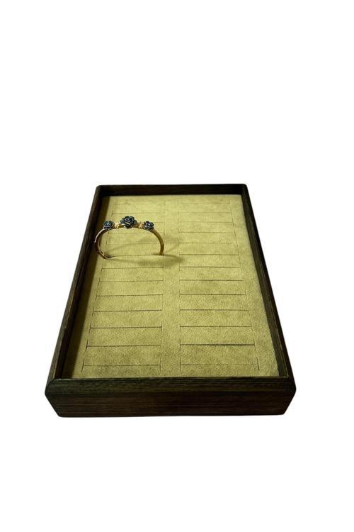 Ahşap Model 25 / 18 Cm Sütlü Kahve Renk Batırmalı Bileklik Kelepçe Tablası