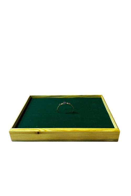 Ahşap Model 34,5 /24,5 Cm Yeşil Renk Batırmalı Bileklik Kelepçe Tablası