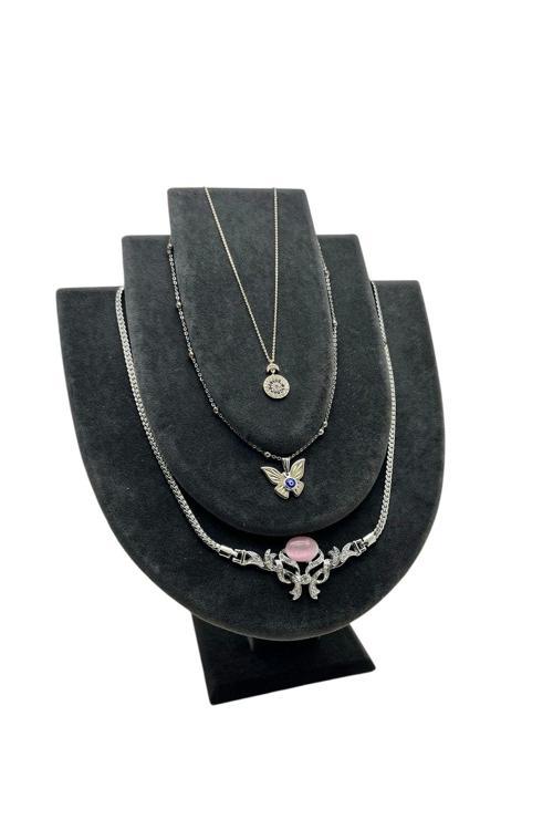 Ahşap Model Anfora Kumaş Füme Renk 25 Cm Kolye Takı Sergileme Mankeni