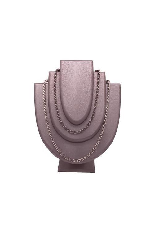 Ahşap Model Imera Deri Kumaş Pembe Renk Boy 25 Cm Kolye Takı Sergileme Mankeni
