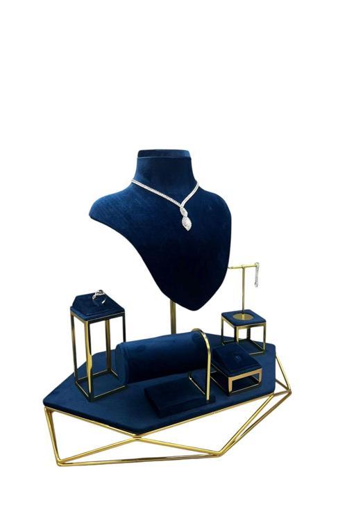 Anfora Kumaş Lacivert Renk Mini Vitrin Takı Sergileme Mankeni