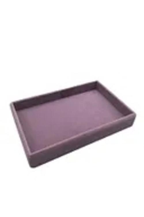 Küçük Boy Süet Kumaş Lila Renk 22/14 Cm Servis Tablası