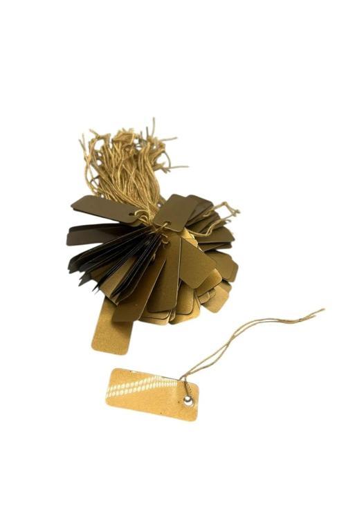 Büyük Boy Gold Renk 2,5/1Cm 80 Adet Karton Ipli Fiyat Etiketi