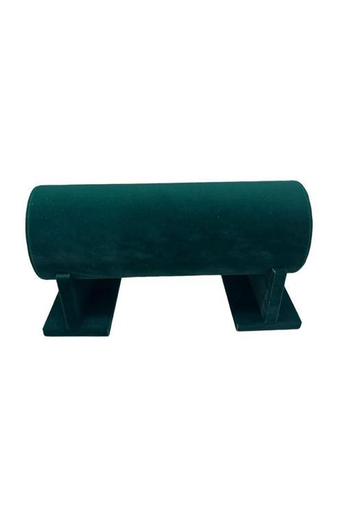 Küçük Boy Süet Kumaş Yeşil Renk 31 Cm Ayaklı Taç Standı