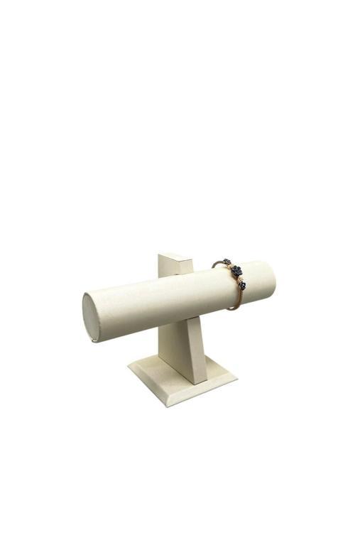 Lüx Imera Deri Kumaş Beyaz Renk Boy 15 Cm En 23 Cm Tekli T Model Bilezik Sergileme