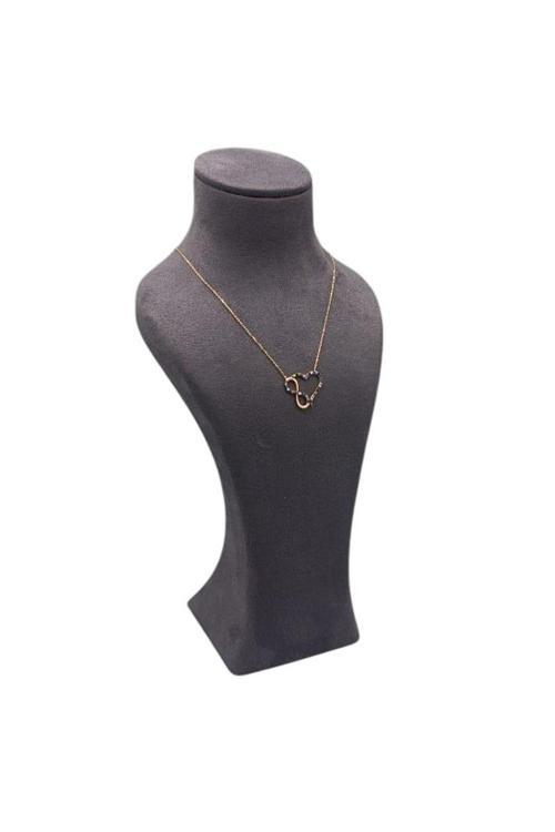 Lüx Model Sardunya Kumaş Füme Renk Boy 28Cm Kolye Takı Sergileme Mankeni