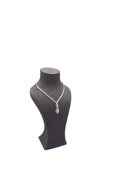 Lüx Model Sardunya Kumaş Füme Renk Boy 31 Cm Kolye Takı Sergileme Mankeni