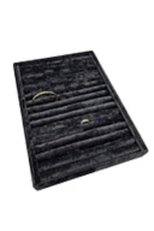 Büyük Boy Süet Kumaş Siyah Renk 34 Cm / 24 Cm Sosisli Yüzük Sergileme Standı