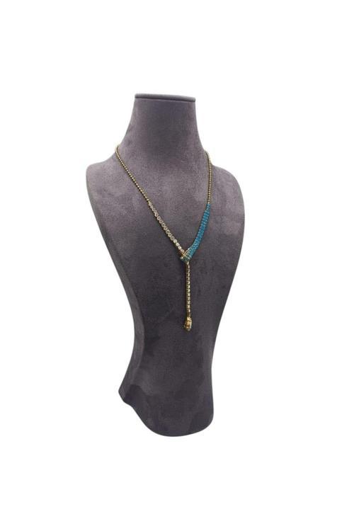 Lüx Model Sardunya Kumaş Füme Renk Boy 37 Cm Kolye Takı Sergileme Mankeni