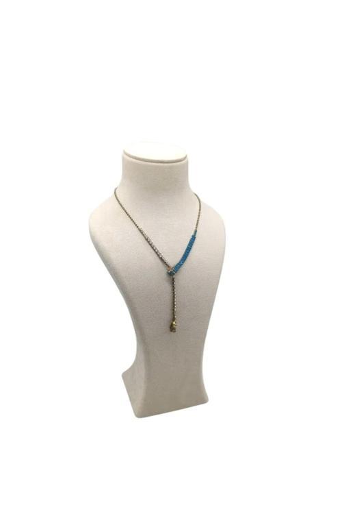 Lüx Model Sardunya Kumaş Krem Renk Boy 37 Cm Kolye Takı Sergileme Mankeni