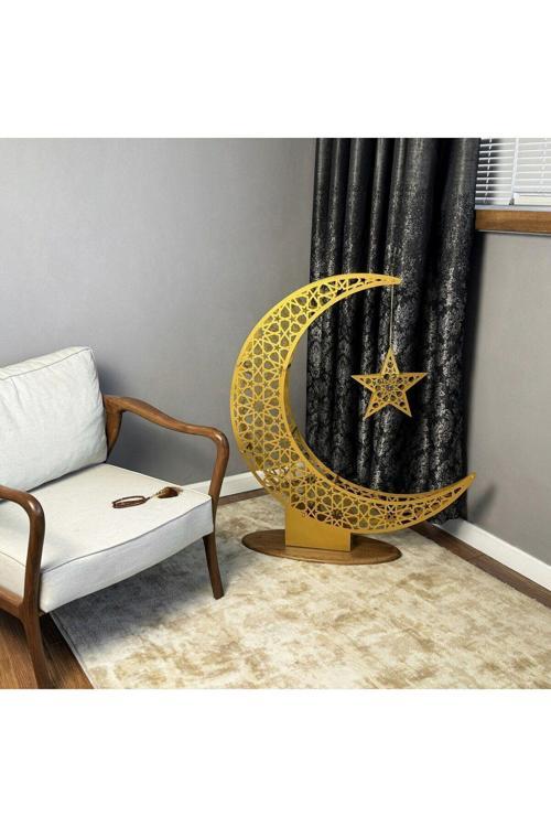 3D Metal Ramazan Hilali Ve Yıldızı - Ramazan Dekoru - İslami Duvar Sanatı Ev Ofis Cami Dekoru