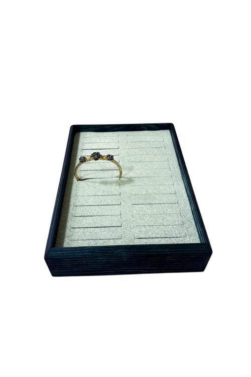 Mavi Ahşap Model 25 / 18 Cm Gri Renk Batırmalı Bileklik Kelepçe Tablası