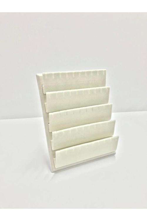 Süet Kumaş 20/16 Cm Krem Renk Ayaklı Küpe Standı
