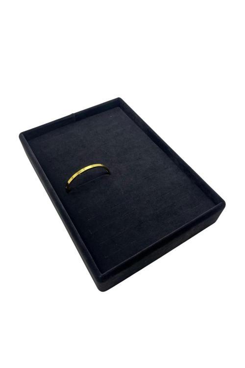Süet Kumaş Siyah Renk 22/14 Cm Batırmalı Bileklik Kelepçe Tablası