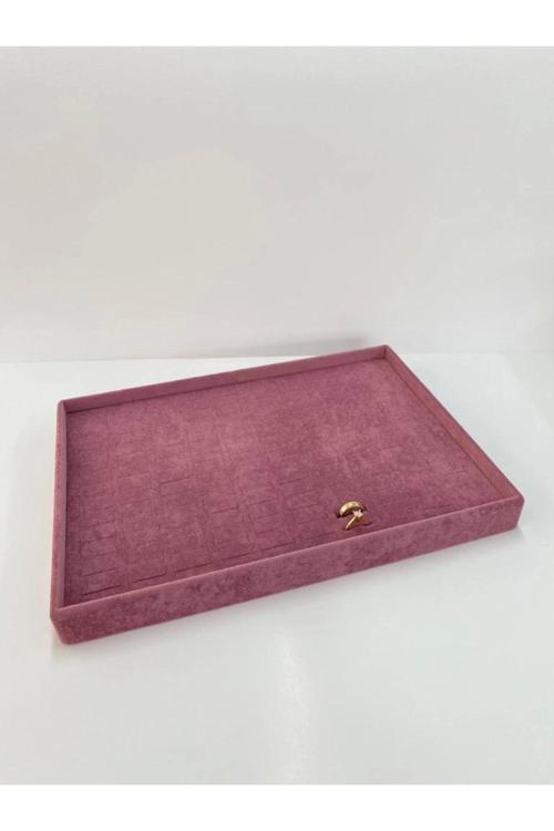 Süet Kumaş Bordo Renk 34/24 Cm Batırmalı Çekmece Içi Yüzük Tablası