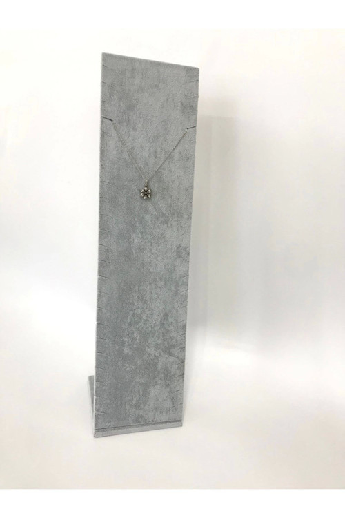 Moscow Model Süet Kumaş Gri Renk 40/10 Cm Ayaklı Takı Sergileme Standı
