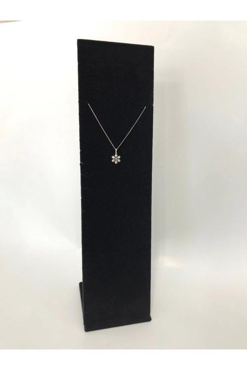 Moscow Model Süet Kumaş Siyah Renk 40/10 Cm Ayaklı Takı Sergileme Standı