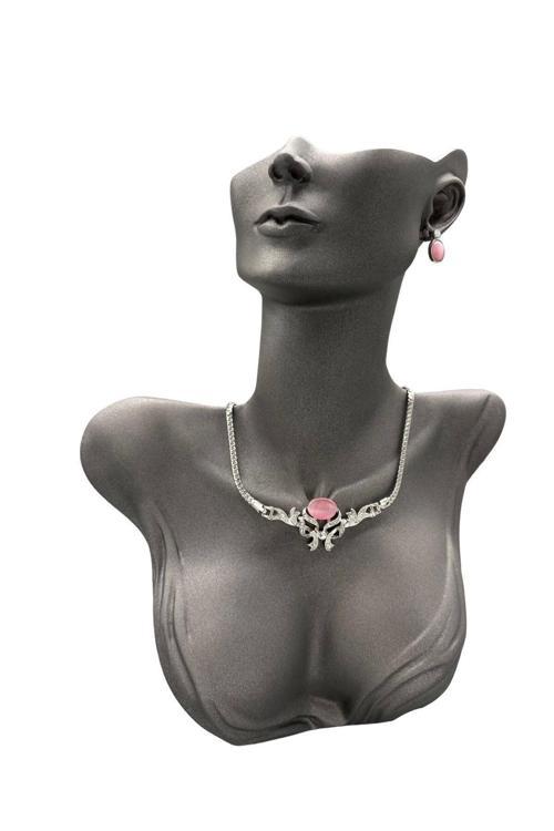 Yerli Üretim Polyester Malzeme Gri Renk 33.5 / 26 Cm Takı Sergileme Mankeni