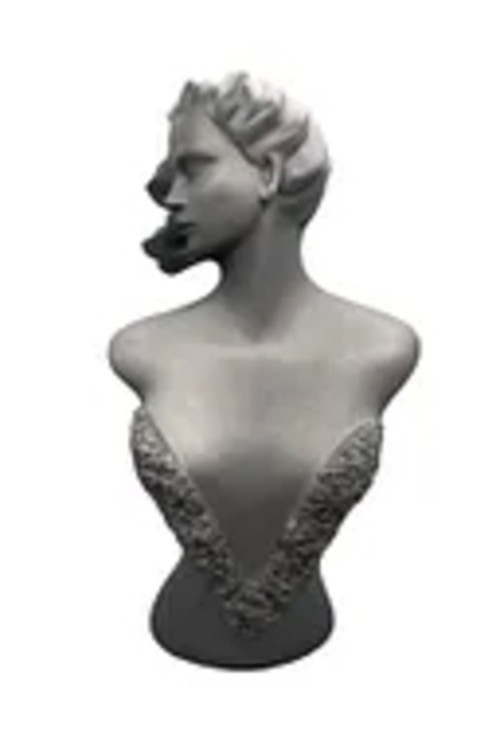 Yerli Üretim Polyester Malzeme Gri Renk 50 / 28 Cm Takı Sergileme Mankeni