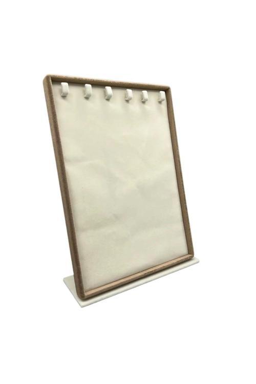 Süet Kumaş Tırnaklı Krem Renk 34/24 Cm Ayaklı Tırnaklı Tesbih Takı Standi