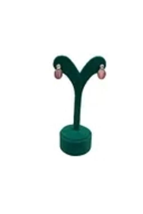 Süet Kumaş Yeşil Renk 12 Cm Küpe Sergileme Aksesuar