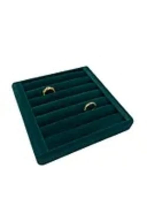 Süet Kumaş Yeşil Renk 15 Cm 15 Cm Yüzük Sergileme Standı