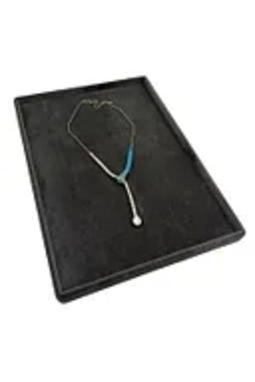 Süet Kumaş Füme Renk 34/24 Cm Takı Servis Sunum Tablası