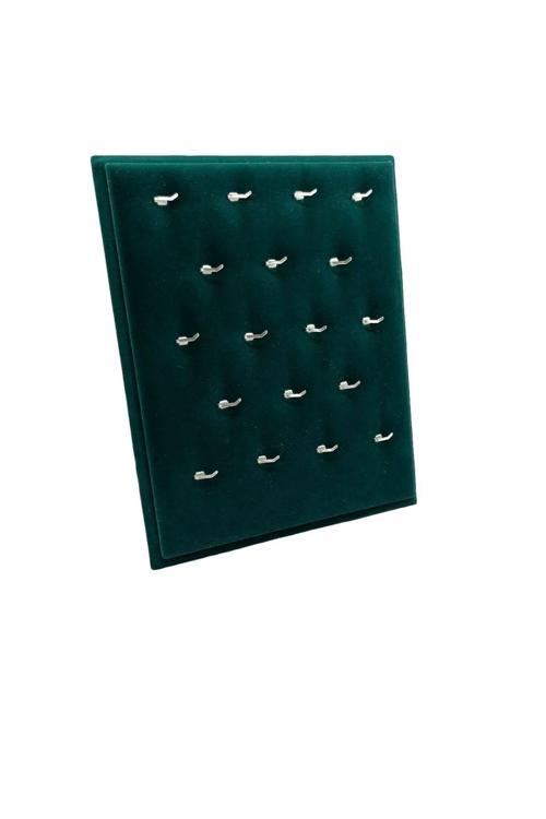 Süet Kumaş Yeşil Renk 20/16 Cm Ayaklı Kolye Sergileme Standı