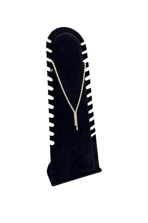 Yerli Üretim Riyad Model Süet Kumaş Siyah Renk 31/11 Cm Ayaklı Kolye-Halhal Sergileme Standı