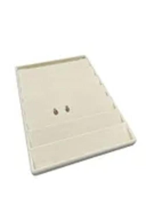 Saray Bosna Model Süet Kumaş Krem Renk 34/24 Cm Kademeli Çekmece I?Çi Küpe Standı