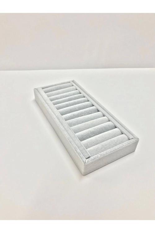 Süet Kumaş Gri Renk 25 Cm / 11,5 Cm Kelepçe-Bileklik Sergileme Standı