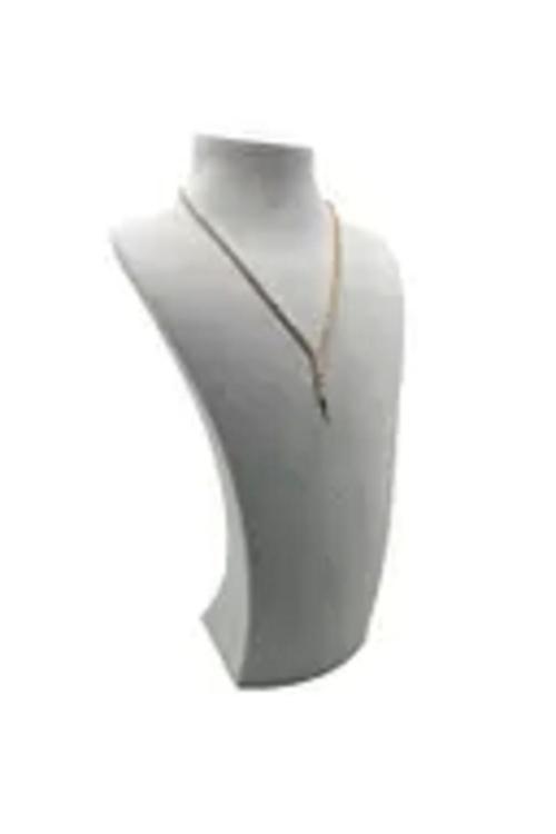 Yerli Üretim Süet Kumaş Elisia Manken Gri Renk 40/ 20 Cm Kolye Gerdanlık Takı Sergileme Mankeni