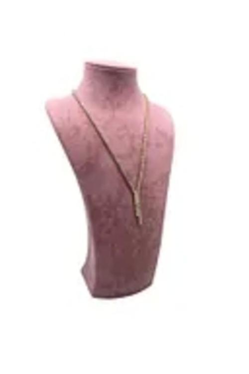 Yerli Üretim Süet Kumaş Elisia Manken Pembe Renk 25/12 Cm Kolye Gerdanlık Takı Sergileme Mankeni