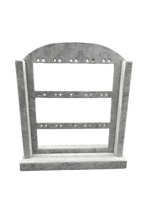 Yerli Üretim Süet Kumaş Füme Renk 26/22 Cm Ayaklı Küpe Standı