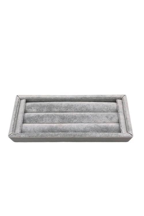 Ufak Boy Süet Kumaş Gri Renk 18 / 7 Cm Rulo Çekmece Içi Yüzük Standı