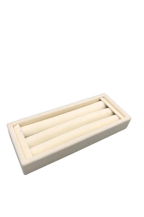 Ufak Boy Süet Kumaş Krem Renk 18 / 7 Cm Rulo Çekmece Içi Yüzük Standı