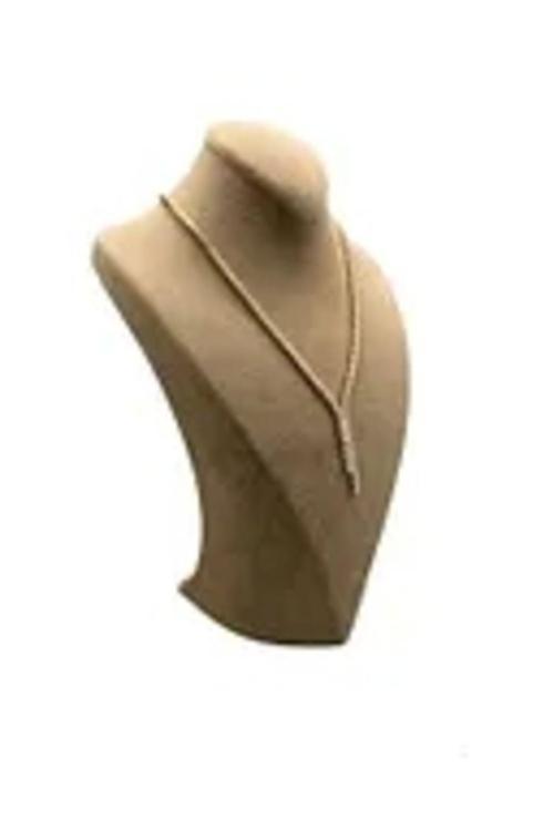 Yerli Üretim Süet Kumaş Kahve Renk 24/15 Cm Kolye Gerdanlık Zincir Takı Sergileme Üçgen Mankeni